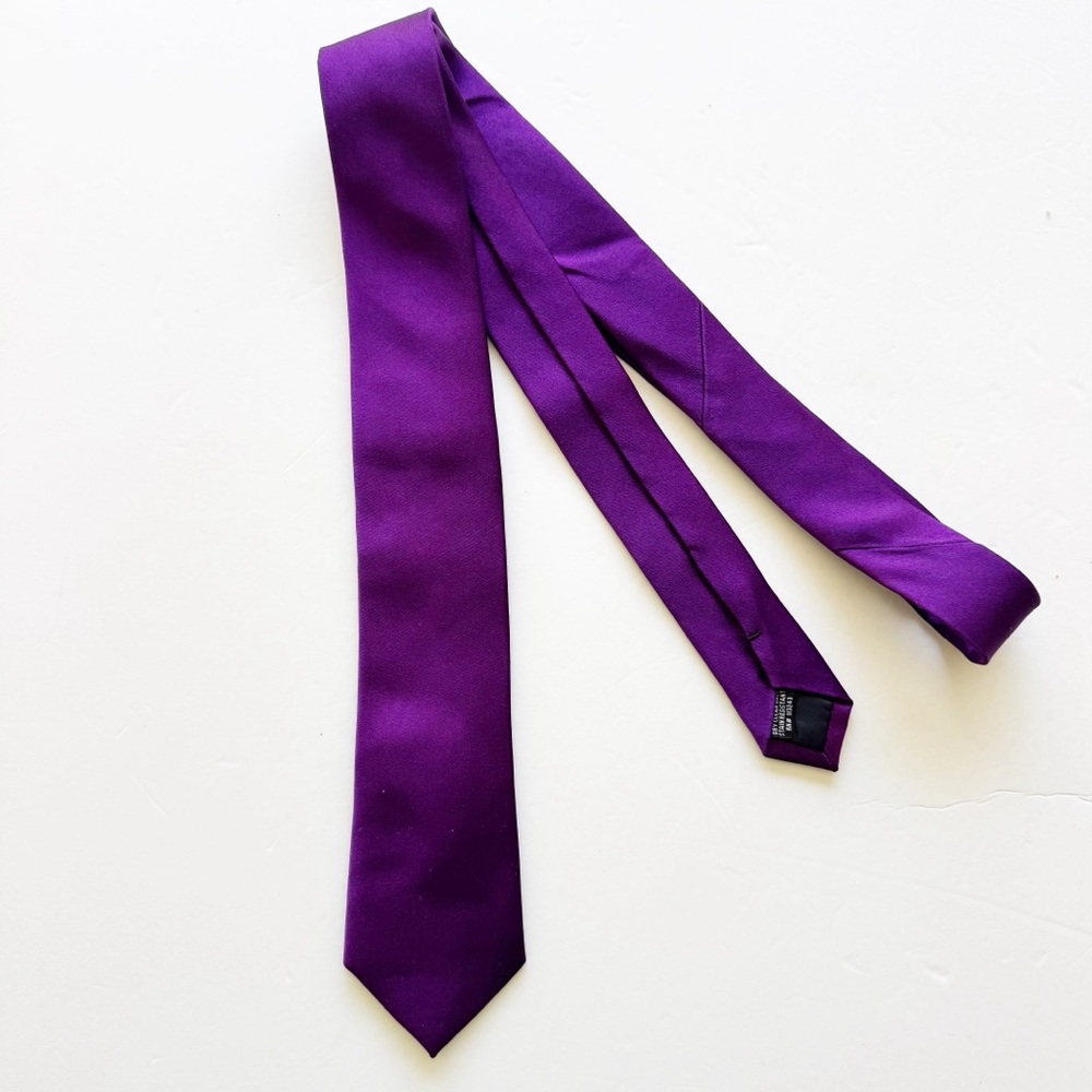 The Tie Bar Purple Skinny Silk Tie